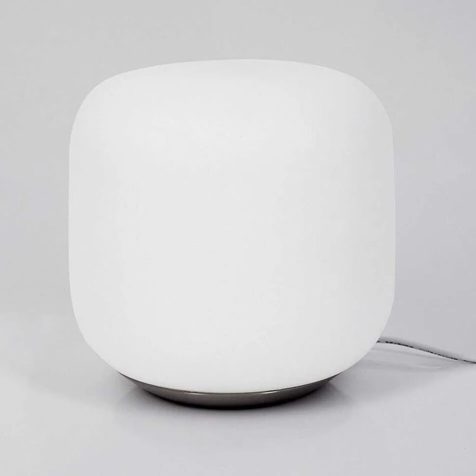 Lampe De Table Idual Thyme Led Nickel Mat, 1 Lumiere, Telecommandes, Changeur De Couleurs