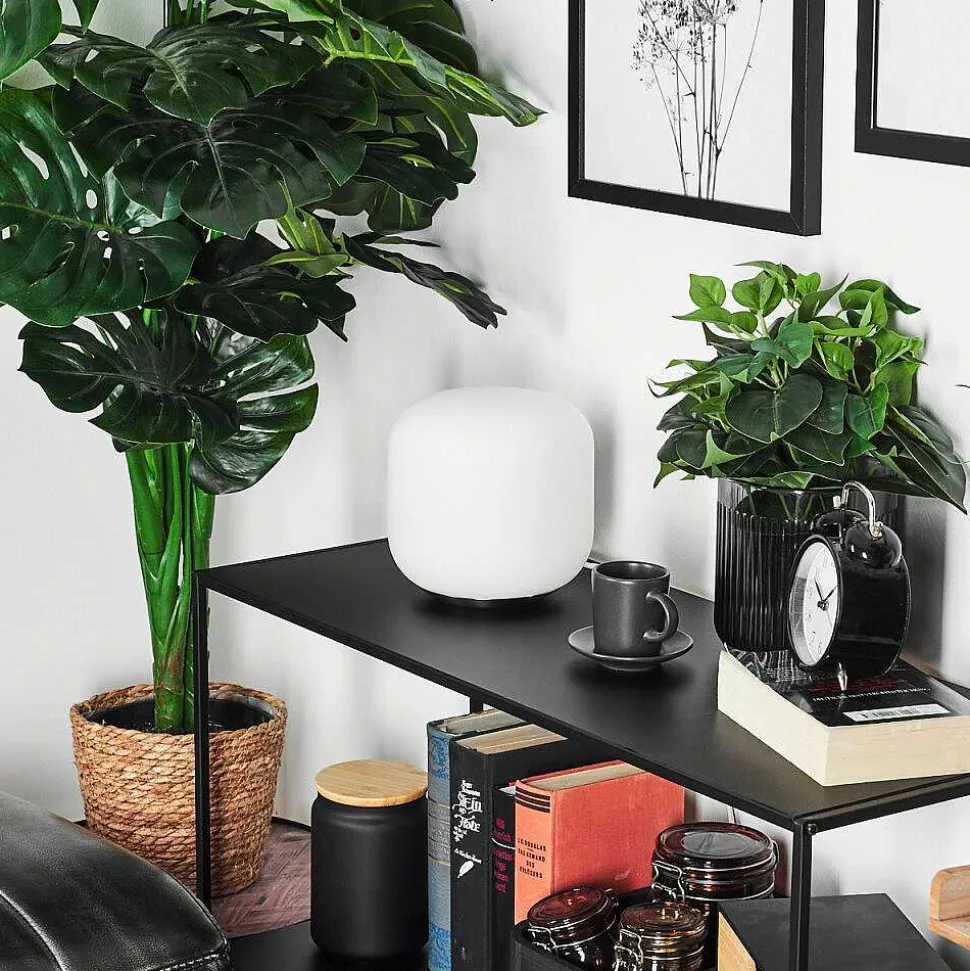 Lampe De Table Idual Thyme Led Nickel Mat, 1 Lumiere, Telecommandes, Changeur De Couleurs