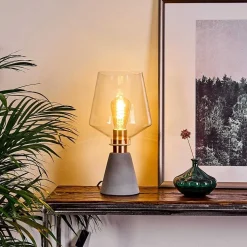 Lampe De Table Jaen Gris, Cuivre, 1 Lumiere