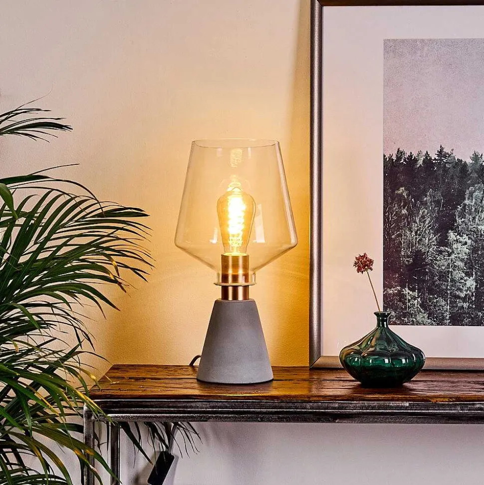 Lampe De Table Jaen Gris, Cuivre, 1 Lumiere