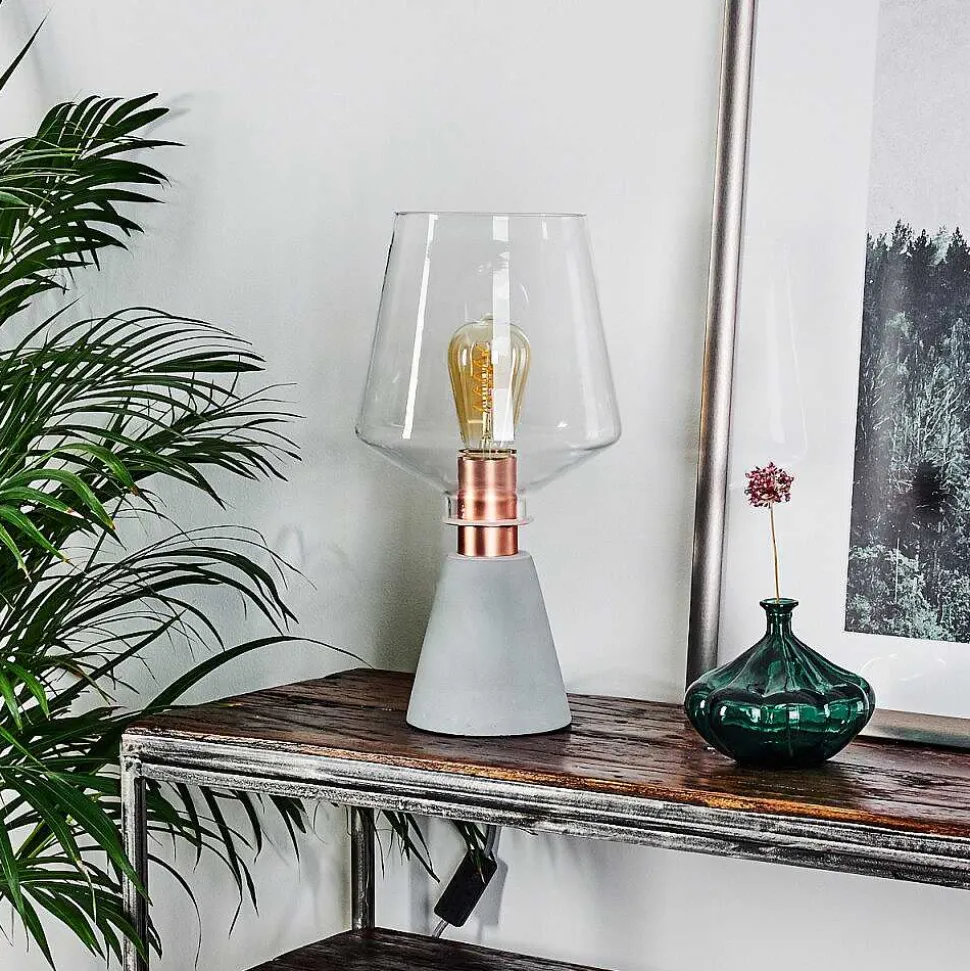 Lampe De Table Jaen Gris, Cuivre, 1 Lumiere