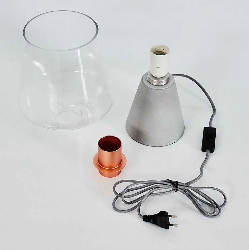 Lampe De Table Jaen Gris, Cuivre, 1 Lumiere