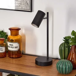 Lampe De Table Javel Chrome, Noir, 1 Lumiere