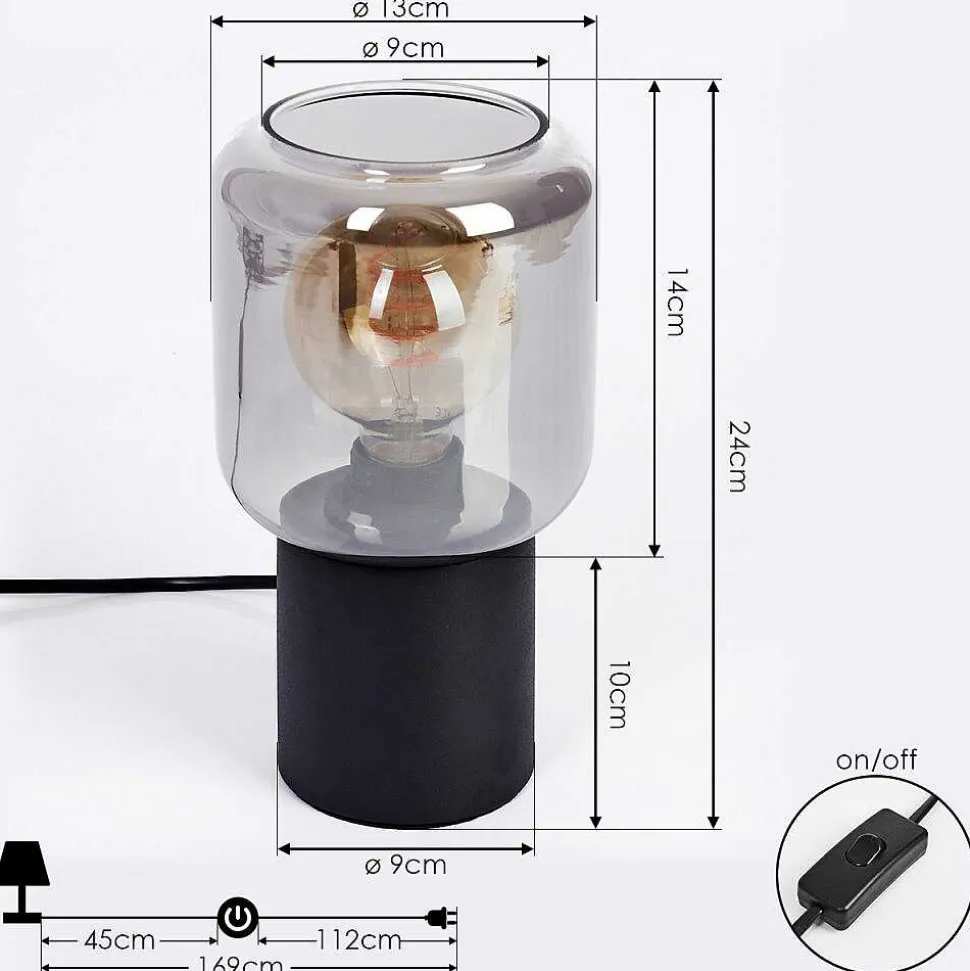 Lampe De Table Keppoch Noir, 1 Lumiere