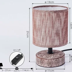 Lampe De Table Kigombo Brun, 1 Lumiere