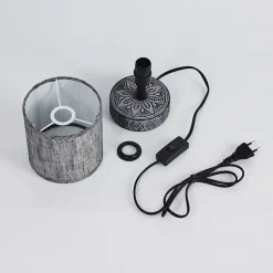 Lampe De Table Kigombo Gris, Noir, 1 Lumiere