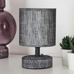 Lampe De Table Kigombo Gris, Noir, 1 Lumiere