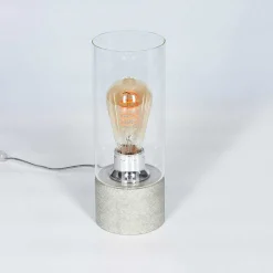 Lampe De Table Kumotu Chrome, Gris, 1 Lumiere