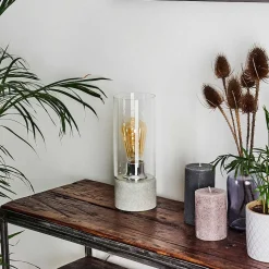 Lampe De Table Kumotu Chrome, Gris, 1 Lumiere