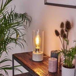 Lampe De Table Kumotu Chrome, Gris, 1 Lumiere