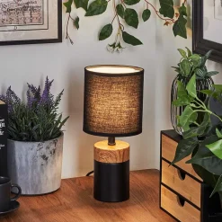 Lampe De Table Lorrain Couleur Bois, 1 Lumiere