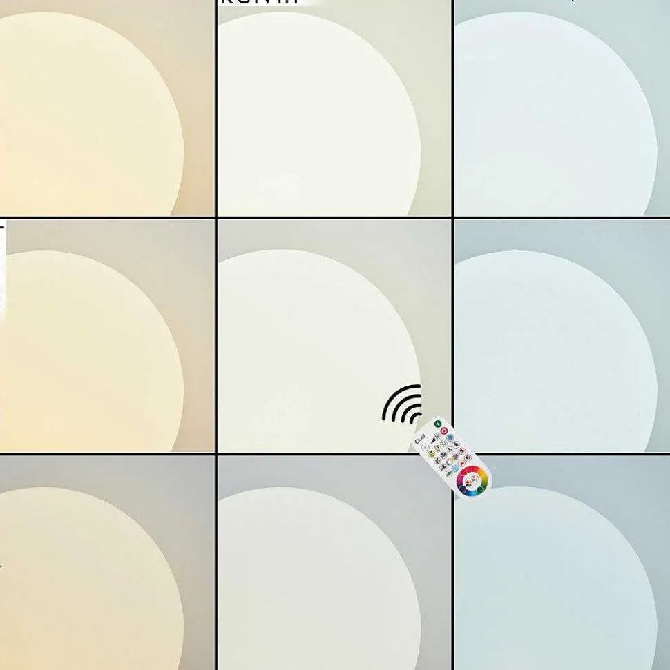 Lampe De Table Loural Led Nickel Mat, 1 Lumiere, Telecommandes, Changeur De Couleurs