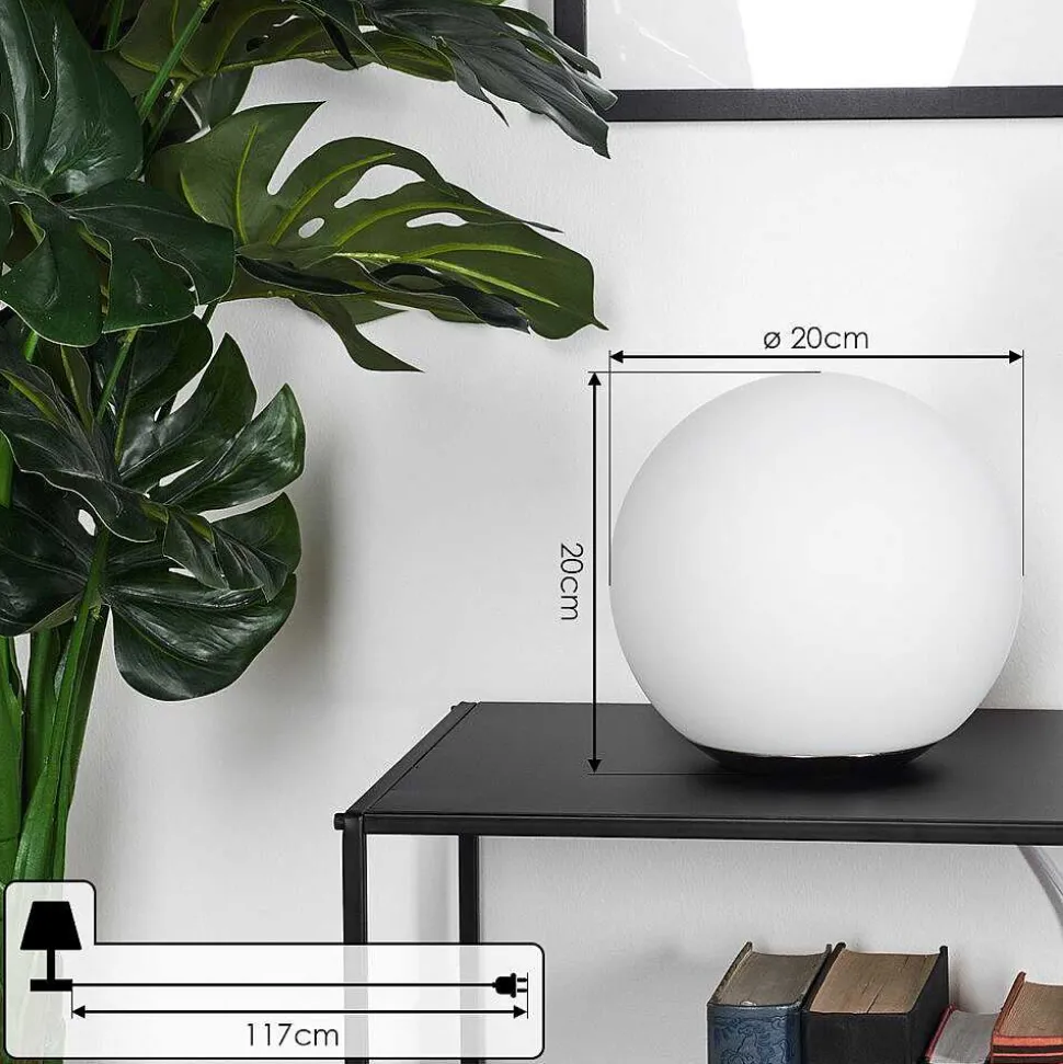 Lampe De Table Loural Led Nickel Mat, 1 Lumiere, Telecommandes, Changeur De Couleurs