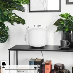 Lampe De Table Loural Led Nickel Mat, 1 Lumiere, Telecommandes, Changeur De Couleurs