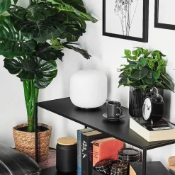 Lampe De Table Loural Led Nickel Mat, 1 Lumiere, Telecommandes, Changeur De Couleurs