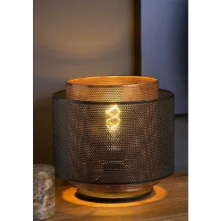 Lampe De Table Lucide Orrin Noir, 1 Lumiere