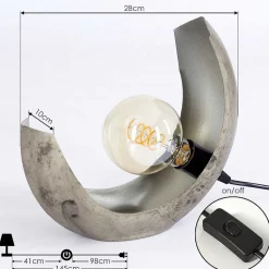 Lampe De Table Magredis Argent Oxyde, 1 Lumiere