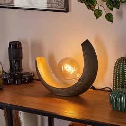 Lampe De Table Magredis Argent Oxyde, 1 Lumiere