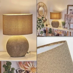 Lampe De Table Manariz Brun, 1 Lumiere