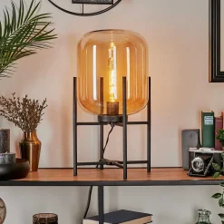 Lampe De Table Manzano Noir, 1 Lumiere