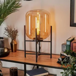 Lampe De Table Manzano Noir, 1 Lumiere