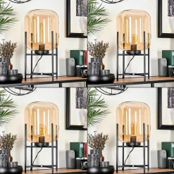 Lampe De Table Manzano Noir, 1 Lumiere