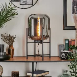 Lampe De Table Manzano Noir, 1 Lumiere