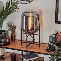 Lampe De Table Manzano Noir, 1 Lumiere