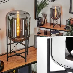 Lampe De Table Manzano Noir, 1 Lumiere