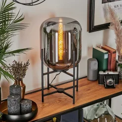 Lampe De Table Manzano Noir, 1 Lumiere