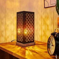 Lampe De Table Meldal Nickel Mat, Noir, 1 Lumiere