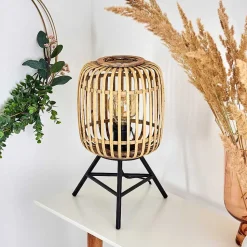 Lampe De Table Mongolei Noir, 1 Lumiere