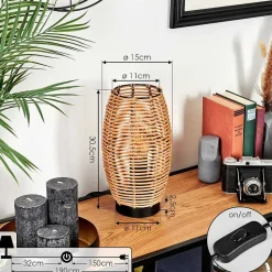 Lampe De Table Mulstrand Ecru, Noir, 1 Lumiere