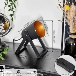 Lampe De Table Novilly Noir, 1 Lumiere