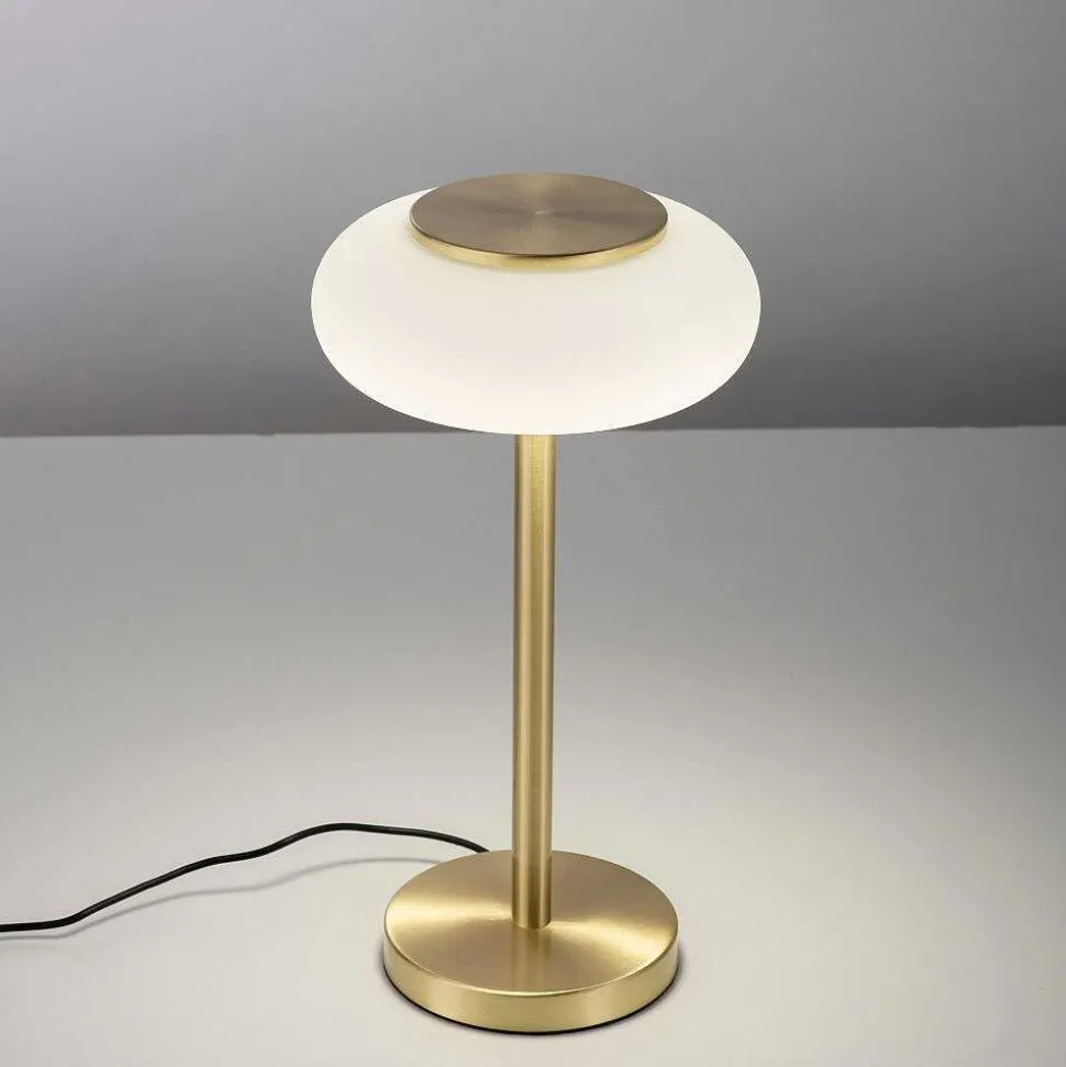 Lampe De Table Paul Neuhaus Q-Etienne Led Laiton, 1 Lumiere, Telecommandes