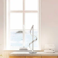 Lampe De Table Paul Neuhaus Qswing Led Argente, 1 Lumiere, Telecommandes