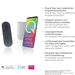 Lampe De Table Paul Neuhaus Qswing Led Argente, 1 Lumiere, Telecommandes