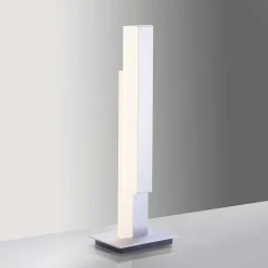 Lampe De Table Paul Neuhaus Q-Tower Led Aluminium, 2 Lumieres, Telecommandes