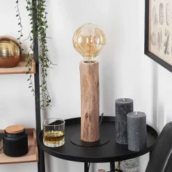 Lampe De Table Pozos Ecru, Noir, 1 Lumiere