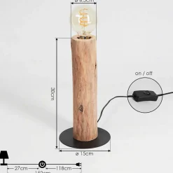 Lampe De Table Pozos Ecru, Noir, 1 Lumiere