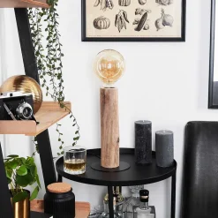 Lampe De Table Pozos Ecru, Noir, 1 Lumiere