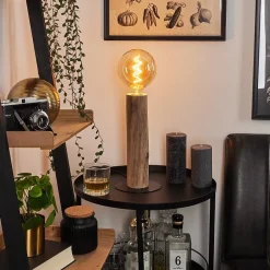 Lampe De Table Pozos Ecru, Noir, 1 Lumiere