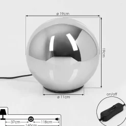 Lampe De Table Recoutas Noir, 1 Lumiere