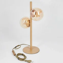 Lampe De Table Remaisnil Laiton, 2 Lumieres