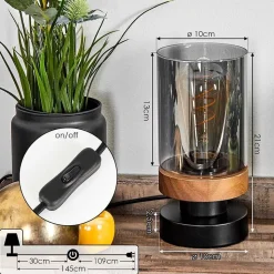 Lampe De Table Roxa Ecru, Noir, 1 Lumiere