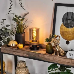 Lampe De Table Roxa Ecru, Noir, 1 Lumiere