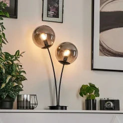 Lampe De Table Salamonde Noir, 2 Lumieres