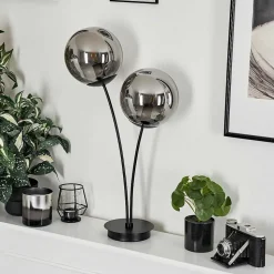 Lampe De Table Salamonde Noir, 2 Lumieres