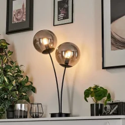 Lampe De Table Salamonde Noir, 2 Lumieres