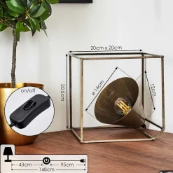 Lampe De Table Samboc Argent Oxyde, 1 Lumiere